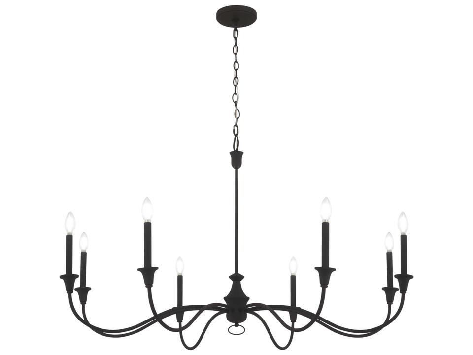 8-Light Halifax County Chandelier in Textured Coal Black