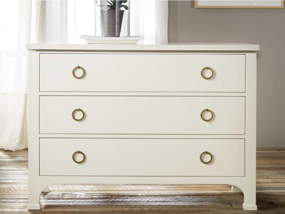 3-Drawer Painted Commode with Solid Brass Hardware