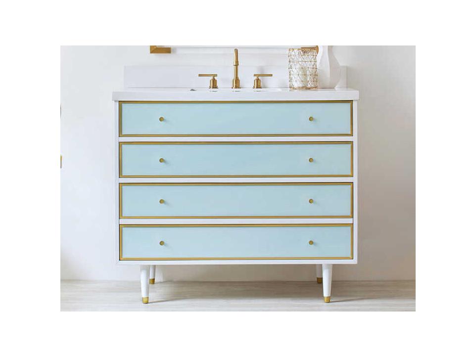 Seaglass Vanity with White Quartz Top