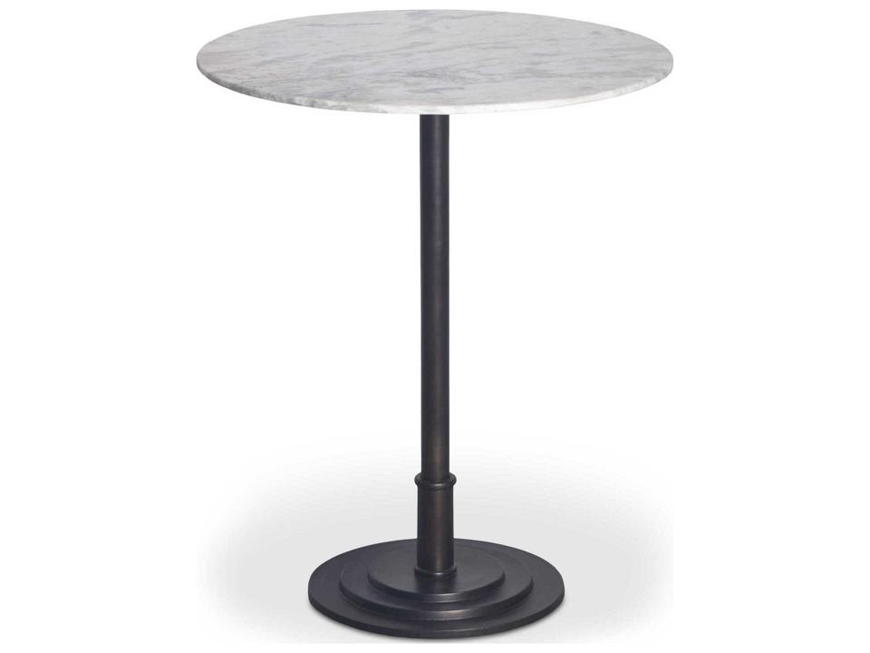 Tori 30-Inch Round Marble Counter Table in White