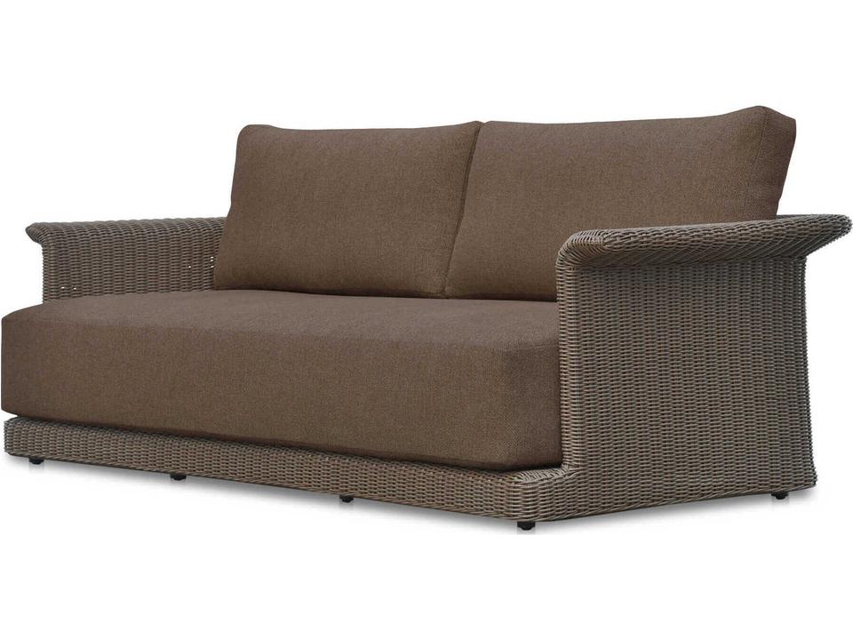 Meredith Brown Wicker Cushion Sofa