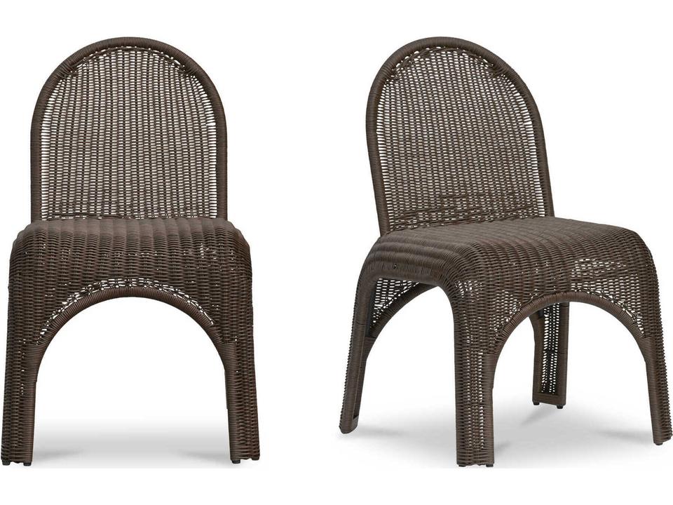 Kendall Brown Wicker Dining Chair Set of 2