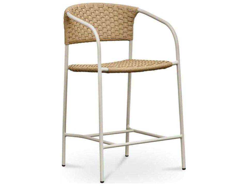 Zola Natural Steel Wicker Stackable Counter Stool