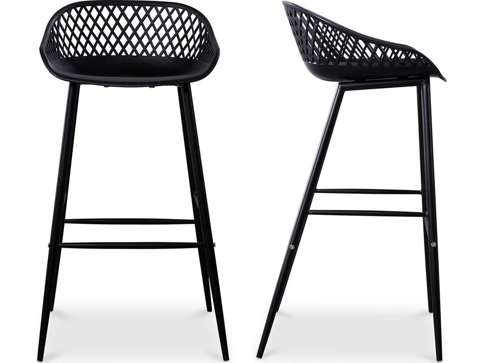 Piazza Outdoor Bar Stool Black - Set of Two