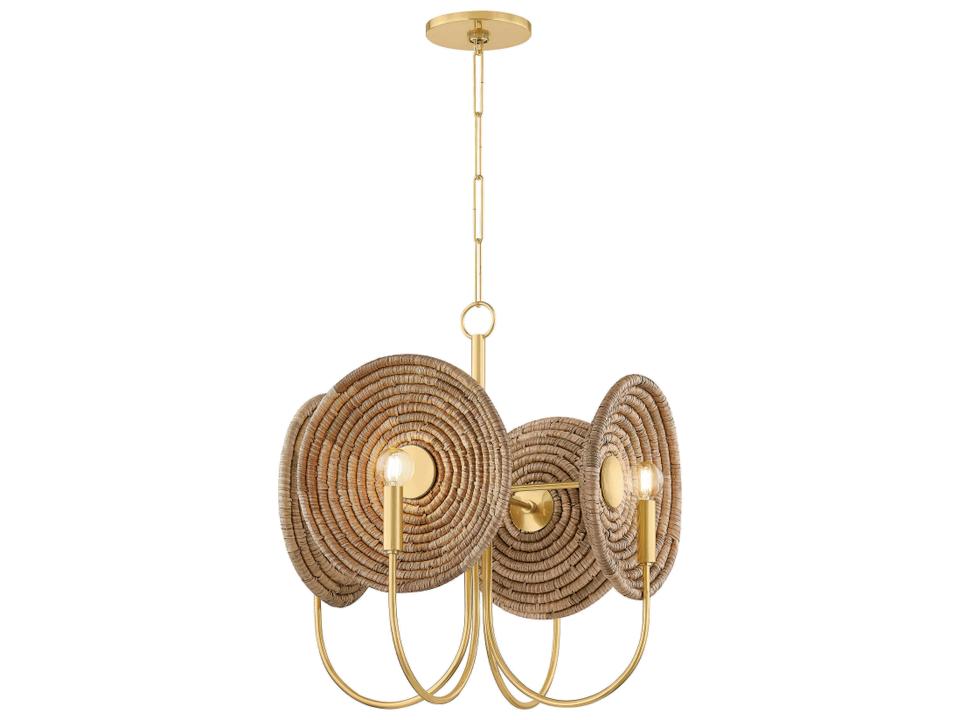 Ashby 4-Light Aged Brass Candelabra Chandelier
