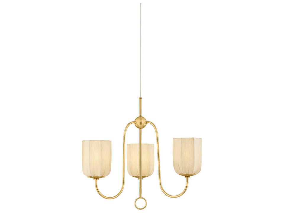 Samantha 3-Light Aged Brass Chandelier