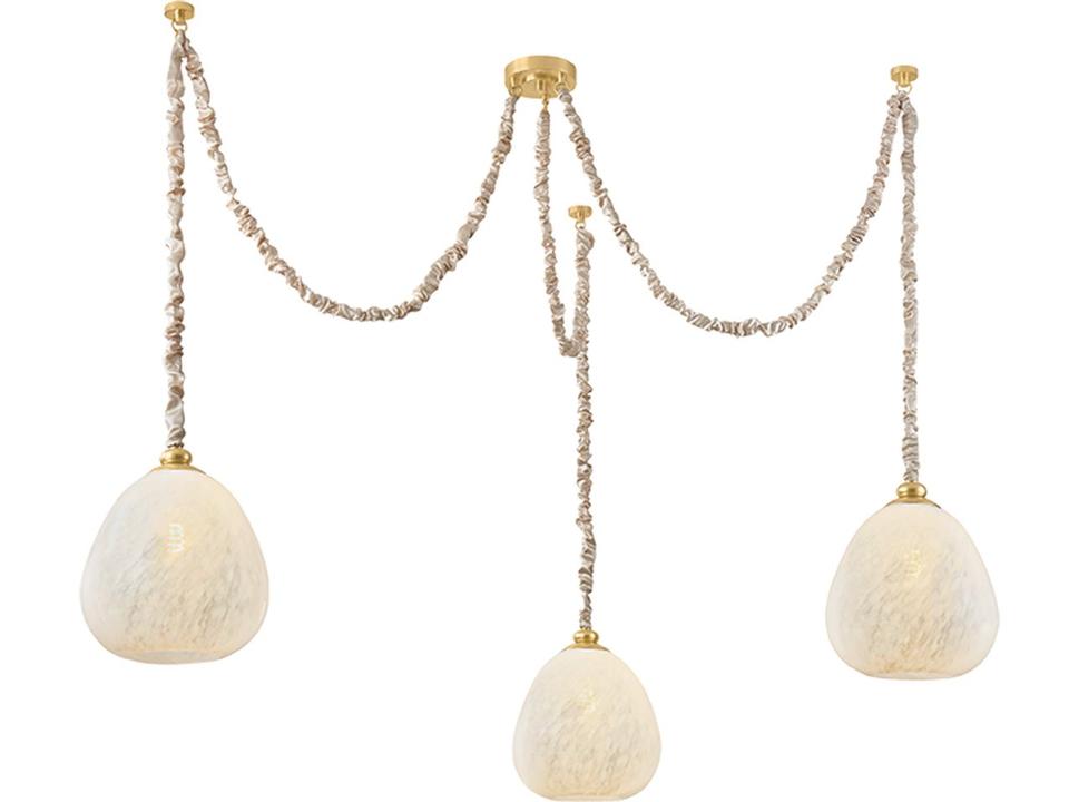 Remi 3-Light Aged Brass Globe Chandelier