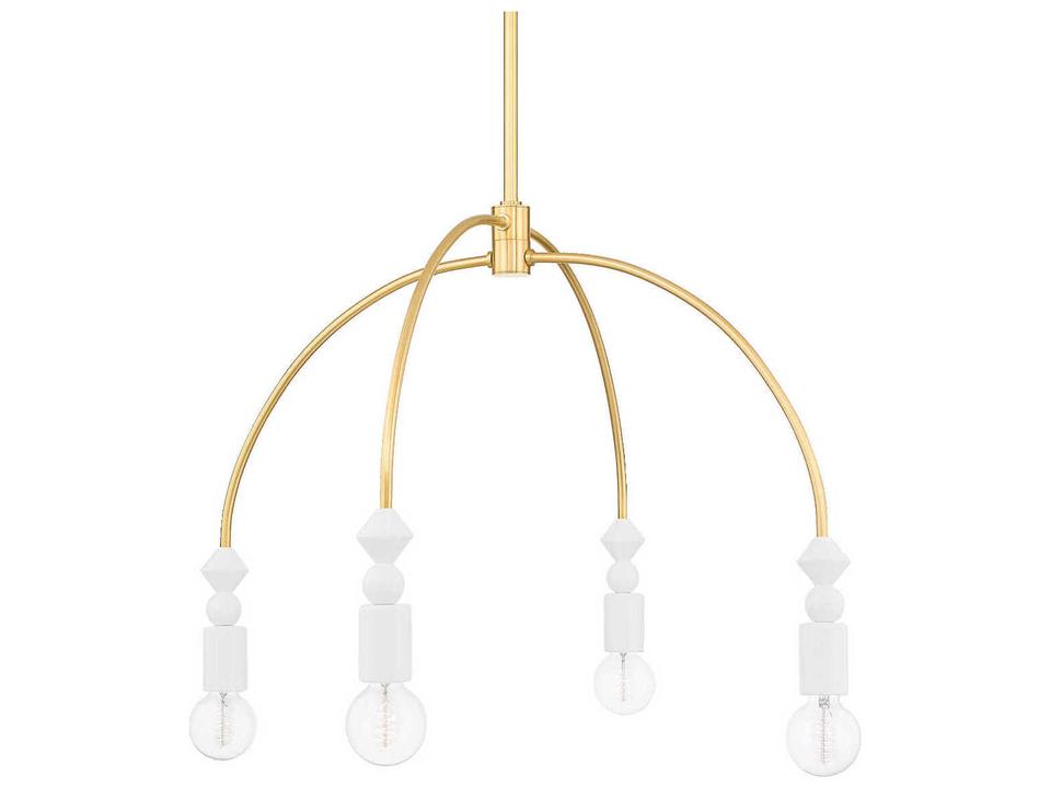 Flora 4-Light Aged Brass Chandelier