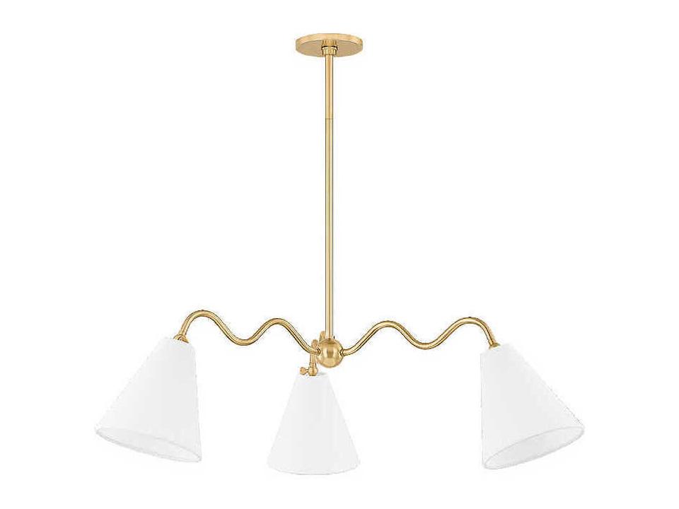 Onda 3-Light Aged Brass Chandelier
