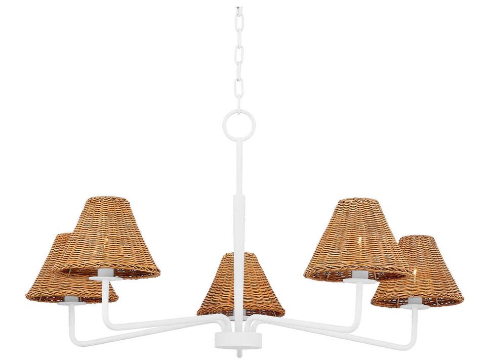 Issa 5-Light Texture White Empire Chandelier