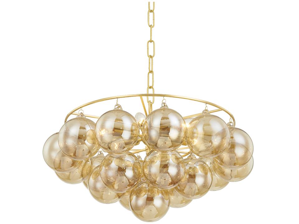 Mimi 6-Light Candelabra Chandelier with Aged Brass and Champagne Glass
