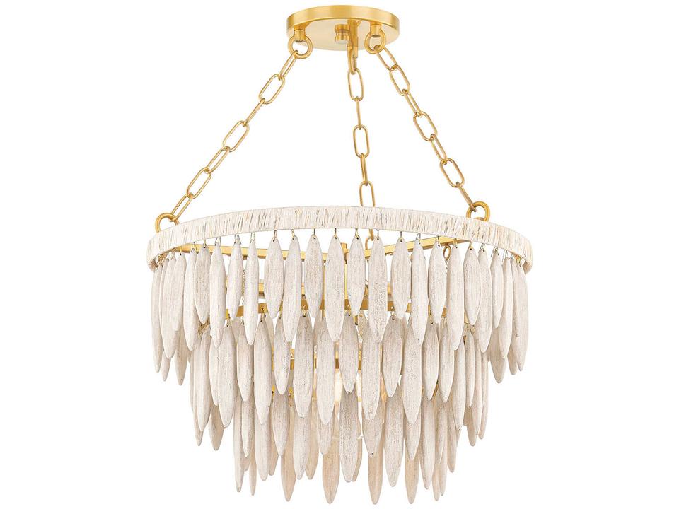 Tiffany 1-Light Aged Brass Chandelier