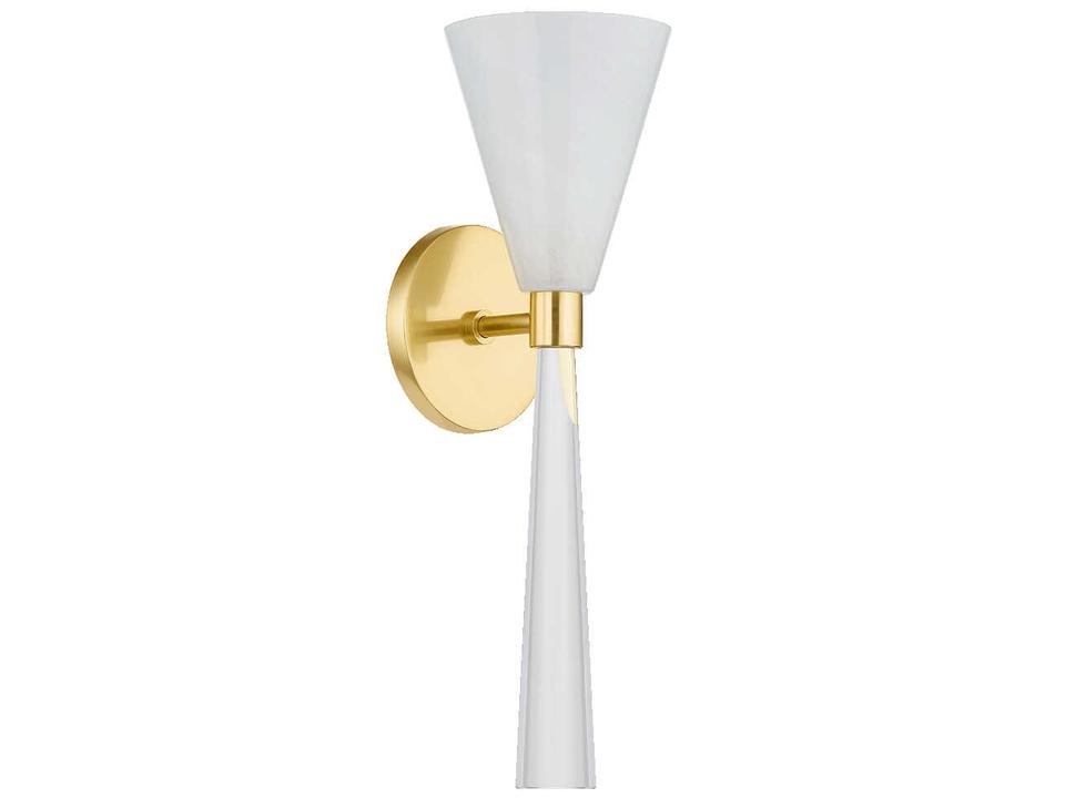 Mitzi Amara 1-Light Aged Brass Wall Sconce — Cloud Glass