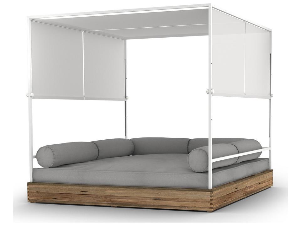 MamaGreen Aiko Teak Stainless Steel Outdoor Daybed Lounge
