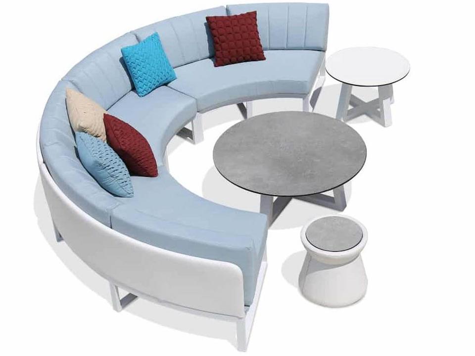 MamaGreen Babbo Aluminum Cushion Curved Sectional Outdoor Patio Lounge Set