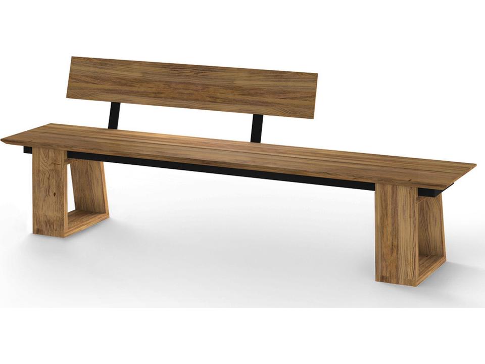 Big Daddy Recycled Teak 87-Inch Bench with Right Hand Backrest