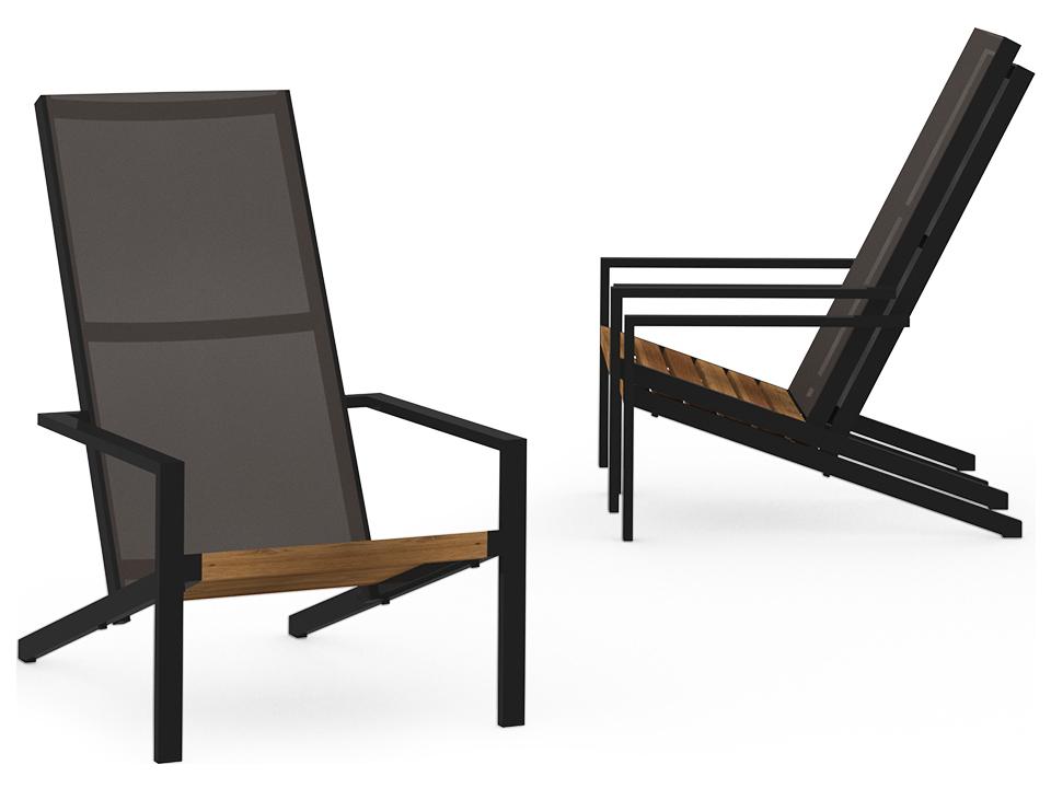 Bondi Sling Aluminum Teak Adirondack