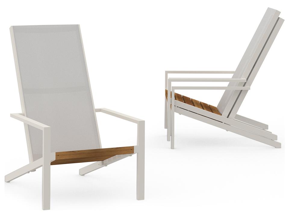 Bondi Recycled Teak and Aluminum Adirondack Chair with Batyline Sling