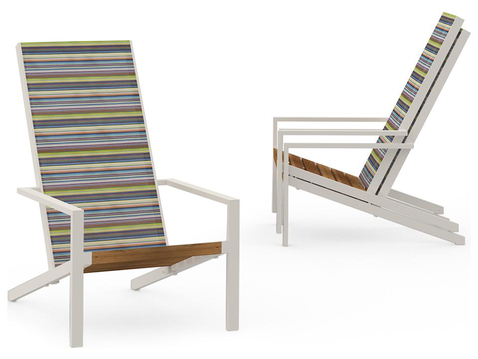 Bondi Aluminum and Recycled Teak Sling Adirondack Chair