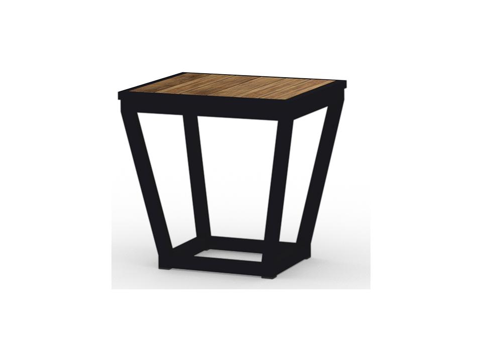 Bondi Square Aluminum Teak Side Table