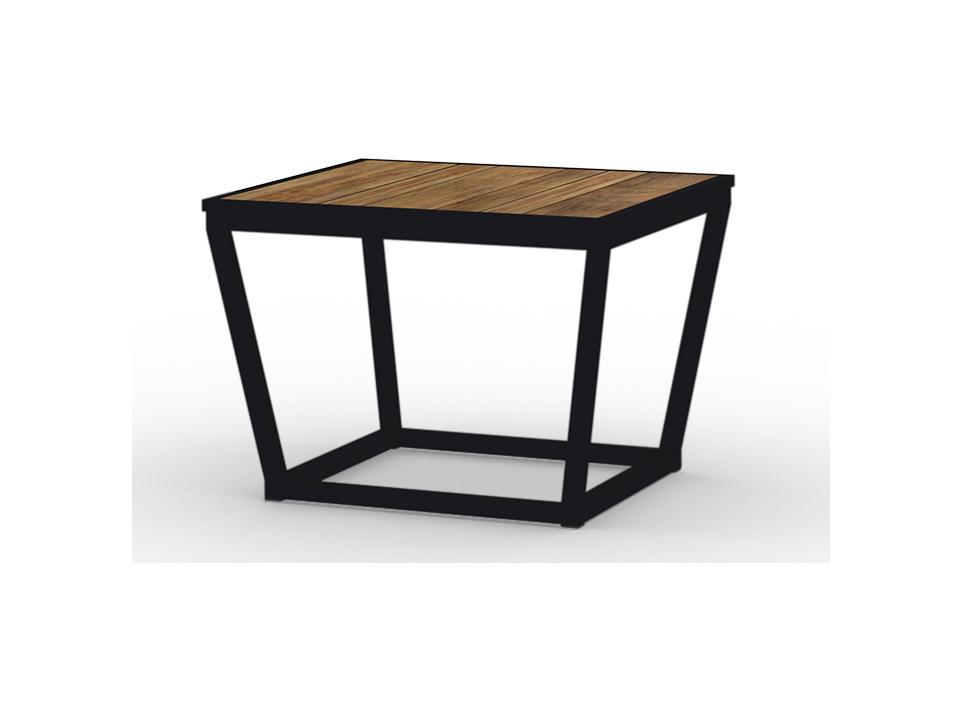 Bondi Square Aluminum Coffee Table with Teak Top