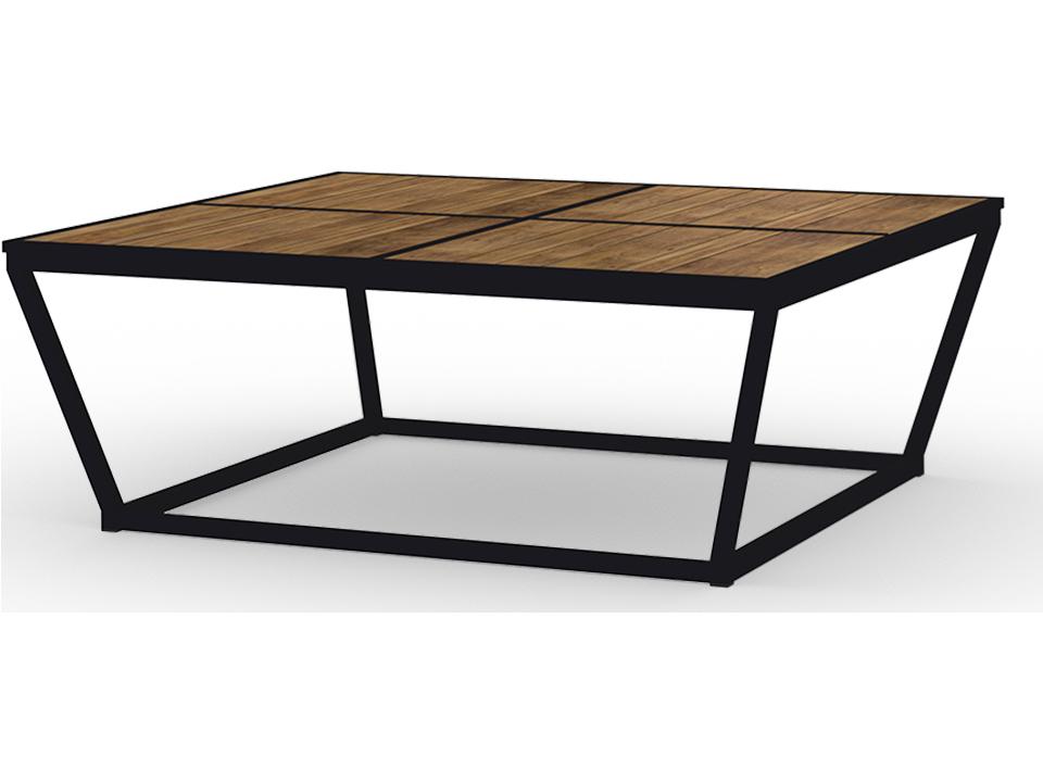 Bondi Big Square Aluminum Outdoor Coffee Table with Teak Top