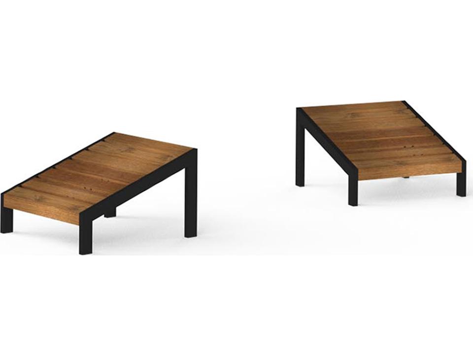 Bondi Aluminum and Recycled Teak Adirondack Footrest