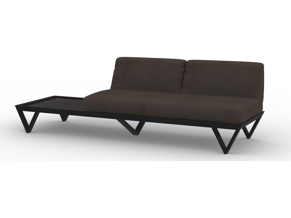 Bondi Belle Aluminum Sectional Loveseat with HPL Table
