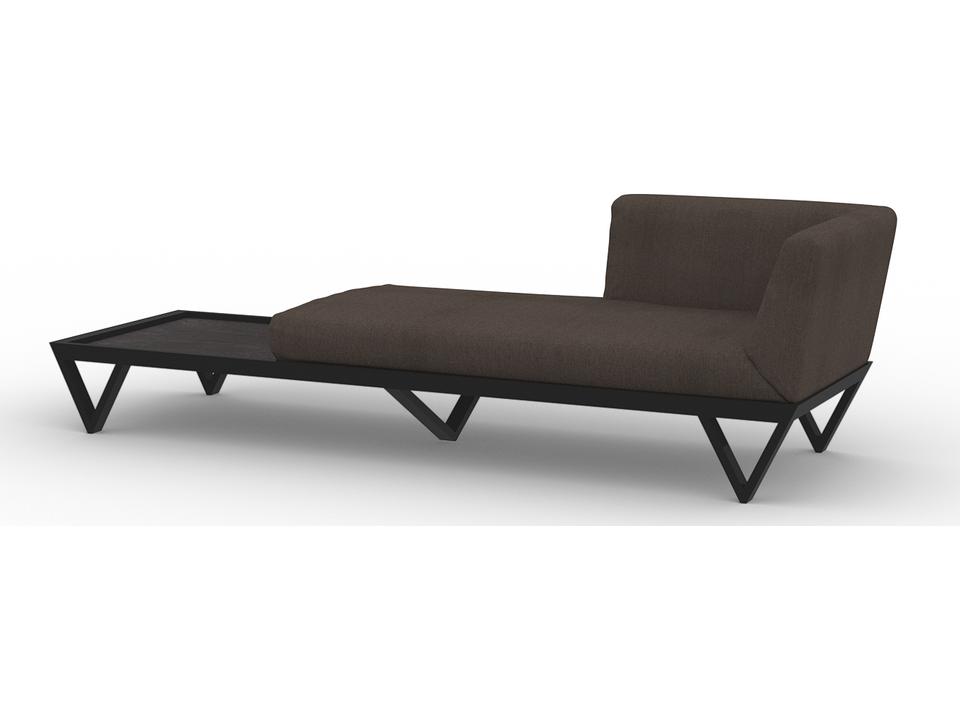 Bondi Belle Aluminum Sofa Chaise Lounge with HPL Table