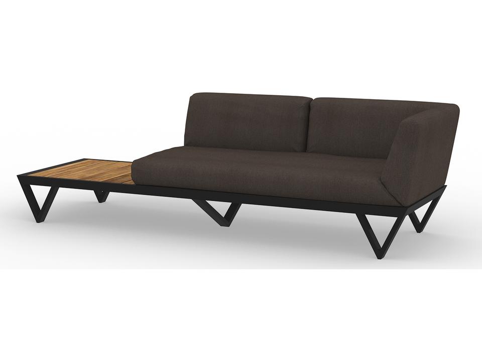 Bondi Belle Aluminum Loveseat with Teak Table