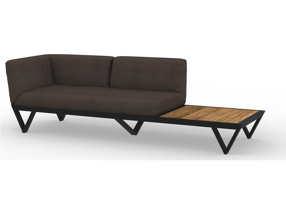 Bondi Belle Aluminum Loveseat with Teak Table