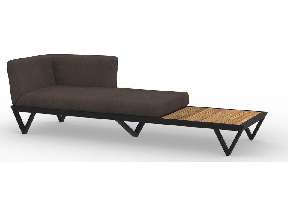 Bondi Belle Aluminum Sofa Chaise with Recycled Teak Table
