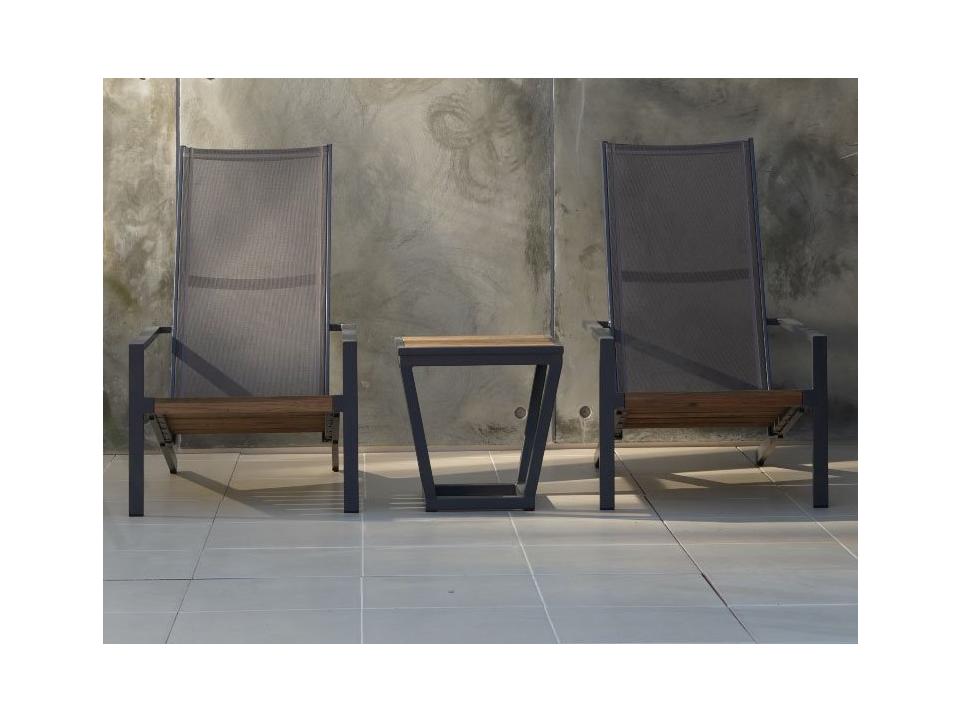 MamaGreen Bondi Sling Aluminum Teak Outdoor Patio Lounge Set