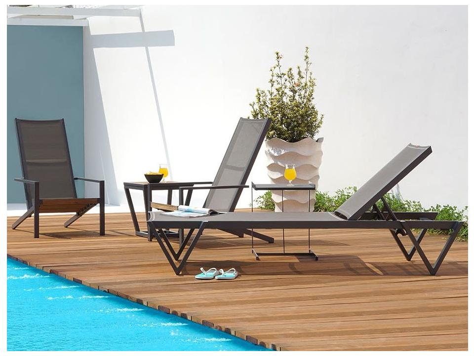 MamaGreen Bondi Sling Aluminum Teak Patio Lounge Set
