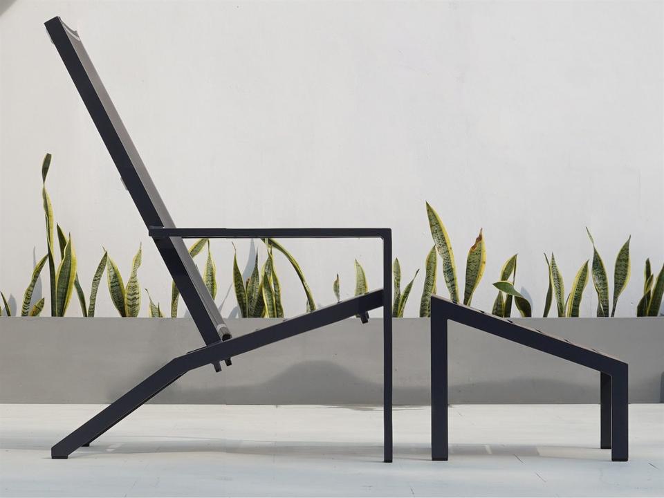 MamaGreen Bondi Sling Aluminum Teak Outdoor Patio Lounge Set