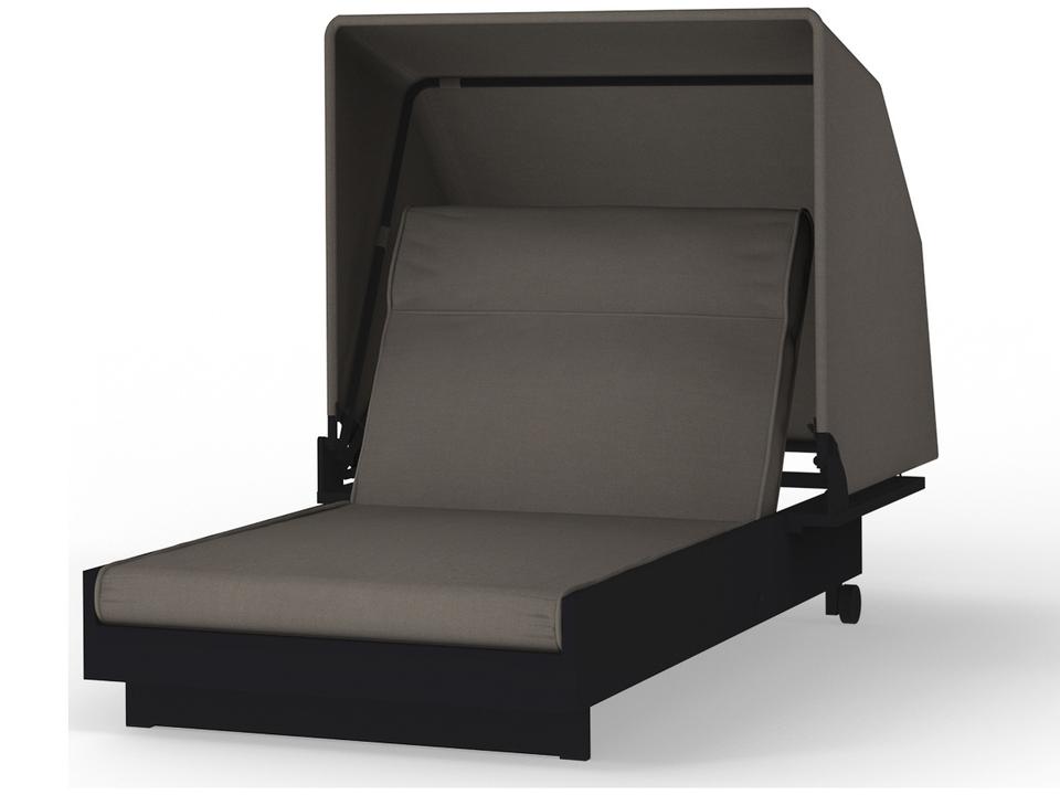 Boulevard Aluminum Sunbed Chaise Lounge with Canopy