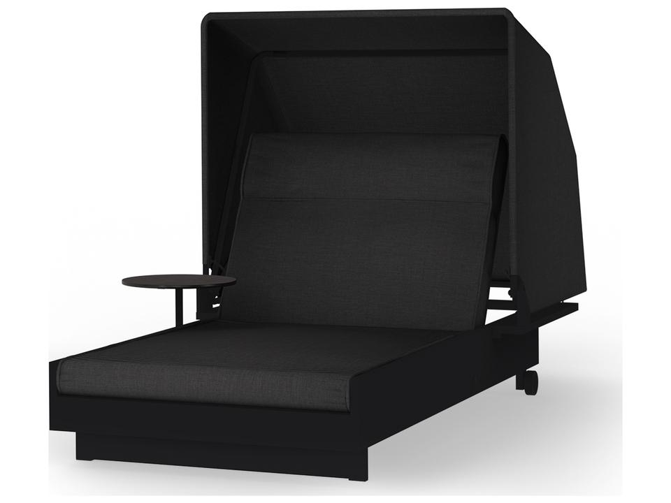Boulevard Aluminum Reclining Sunbed with Canopy and Table