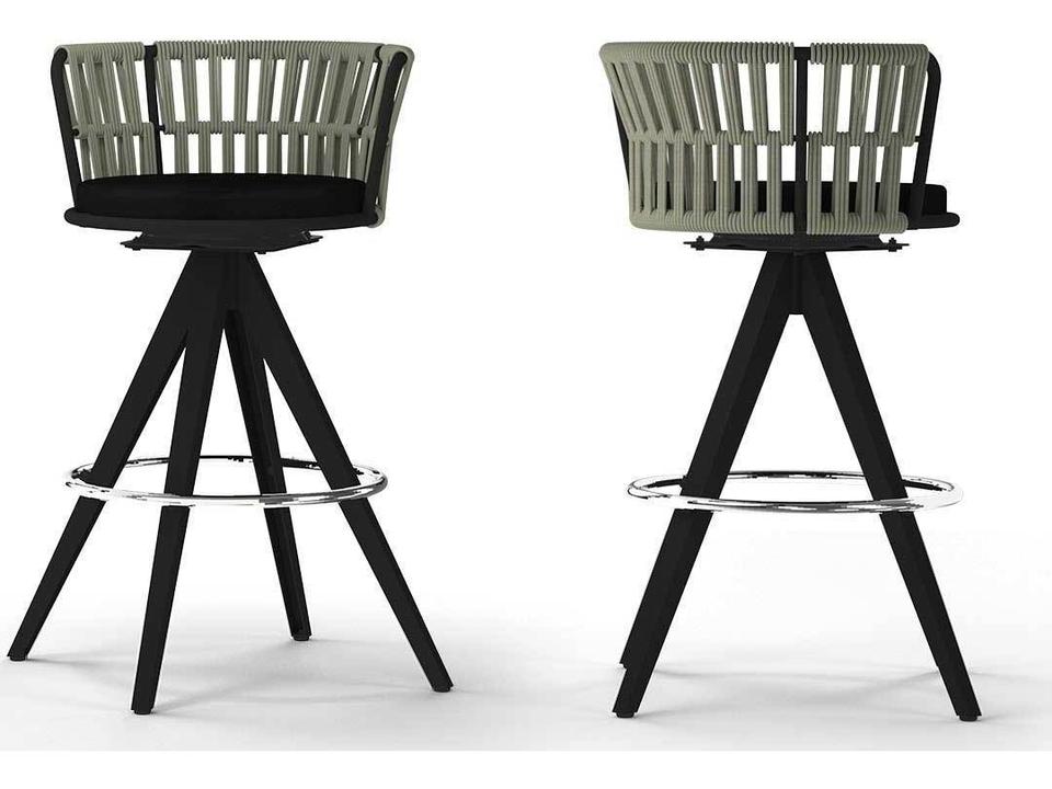 Daisy Rae Aluminum Wicker Swivel Bar Chair