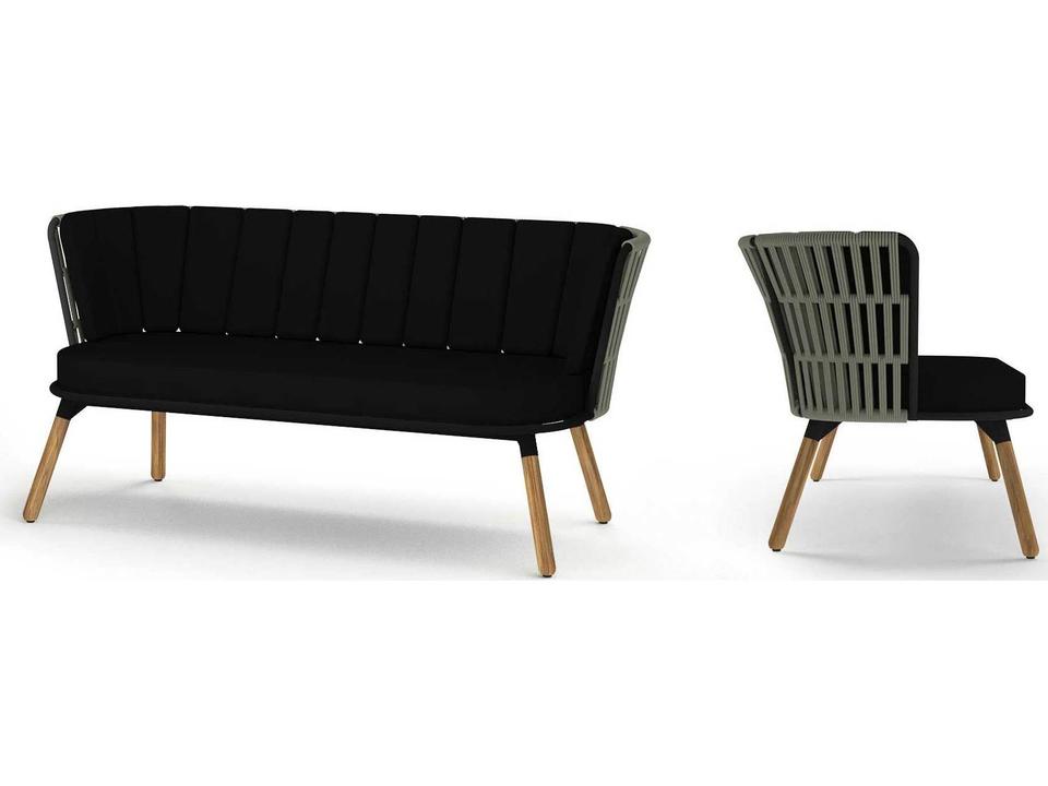 Daisy Rae Teak Rope Outdoor Loveseat