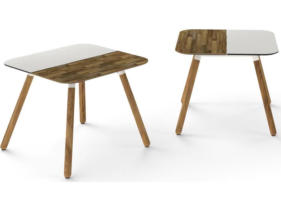 Daisy 25-Inch Square HPL and Teak End Table