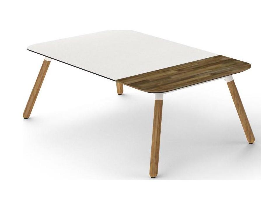 Daisy Rectangular Chat Table with HPL Top and Recycled Teak