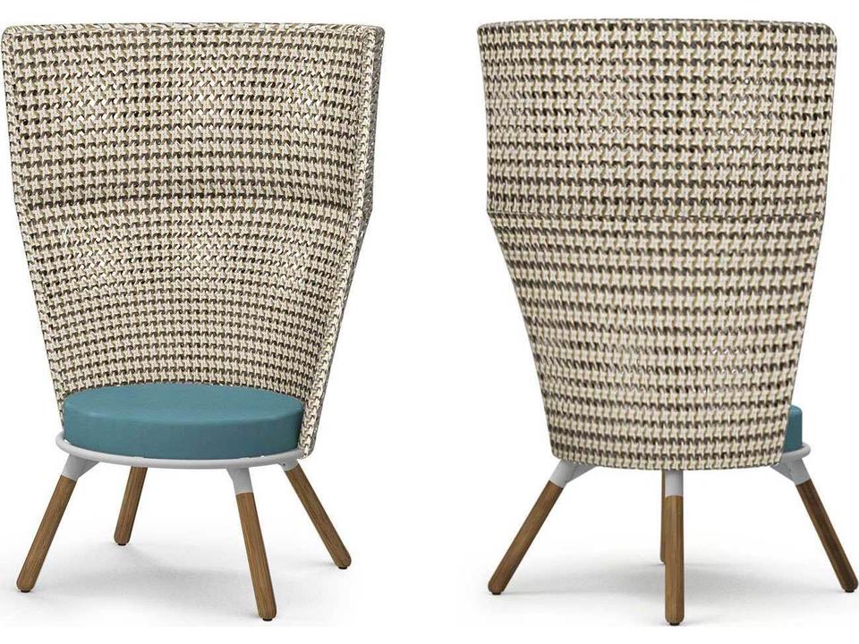 Daisy Mae Teak Wicker High Back Chat Lounge Chair