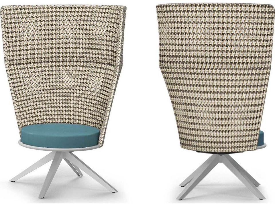 Daisy Mae Aluminum Wicker High Back Swivel Lounge Chair