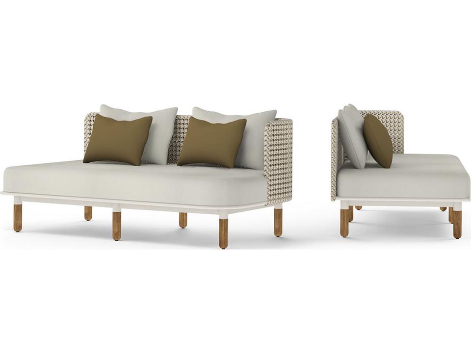 Daisy Mae Deep Seating Teak Wicker Left Hand Loveseat
