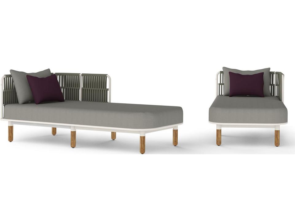 Daisy Rae Deep Seating Teak Rope Left Hand Chaise Lounge