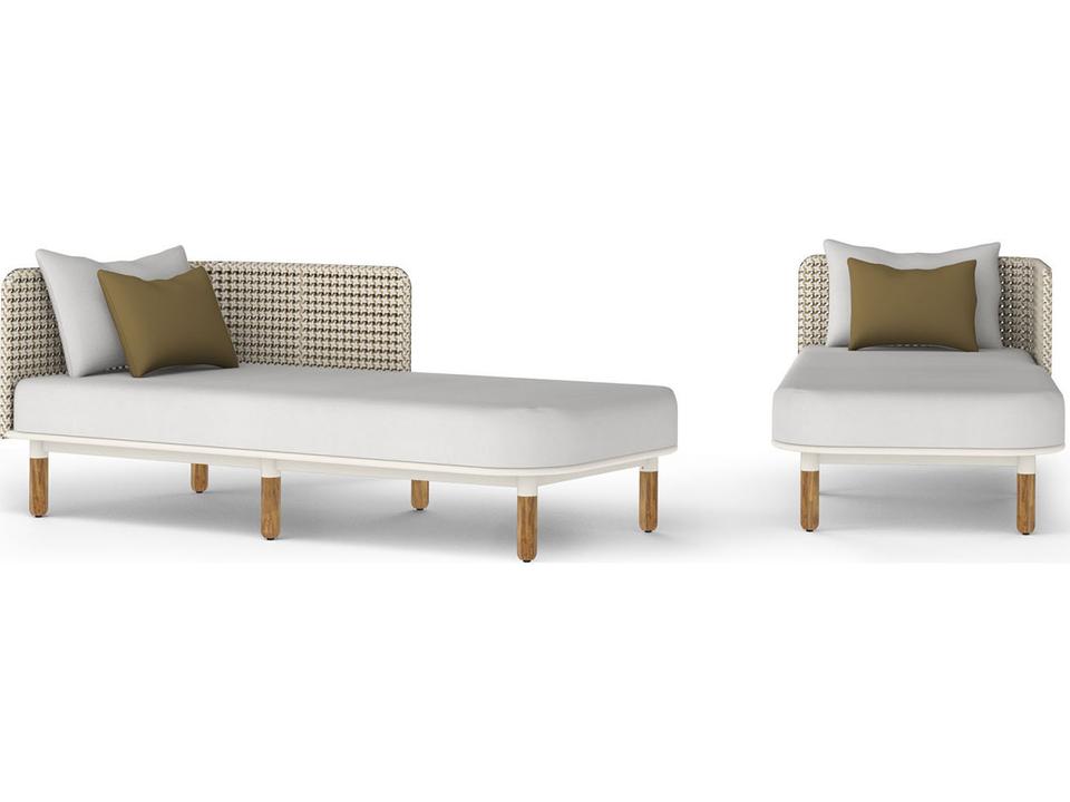 Daisy Mae Deep Seating Teak Wicker Left Hand Chaise Lounge