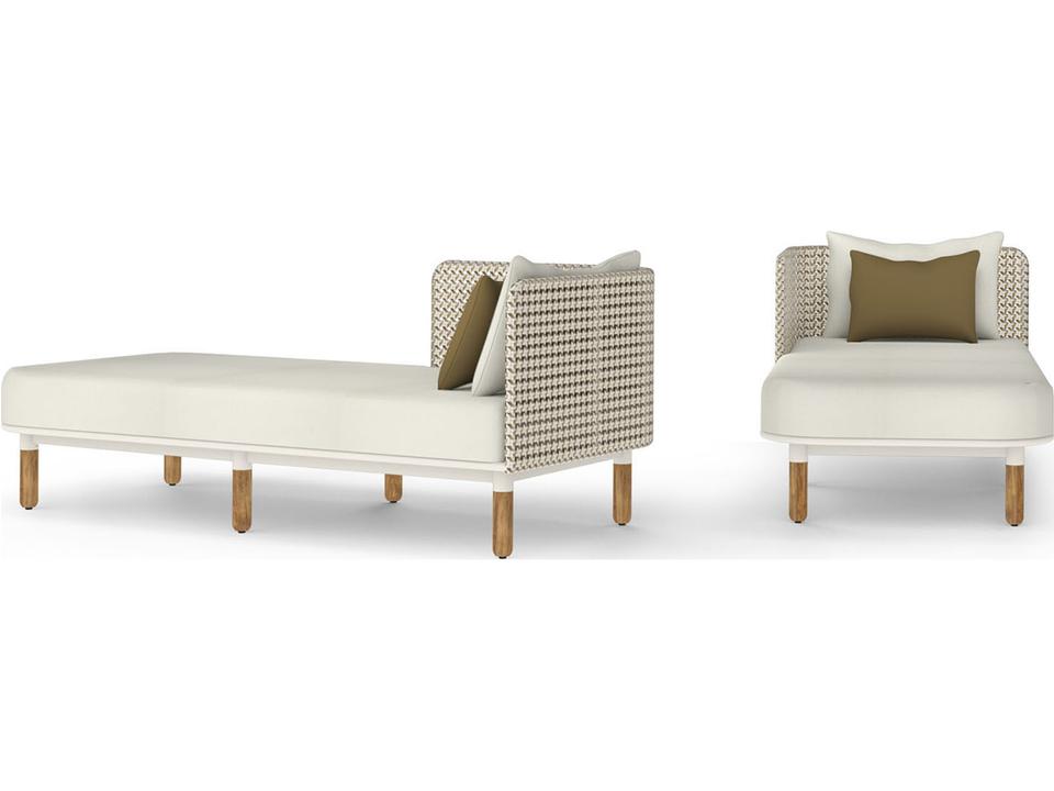 Daisy Mae Deep Seating Teak Wicker Right Hand Chaise Lounge