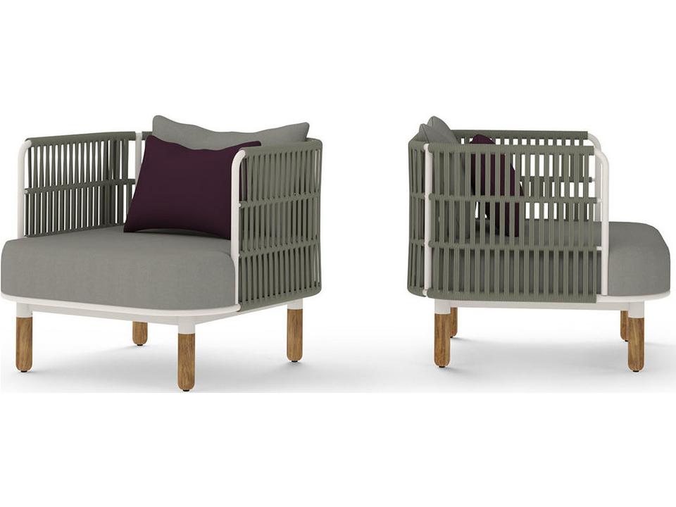 Daisy Rae Deep Seating Teak Rope Lounge Chair