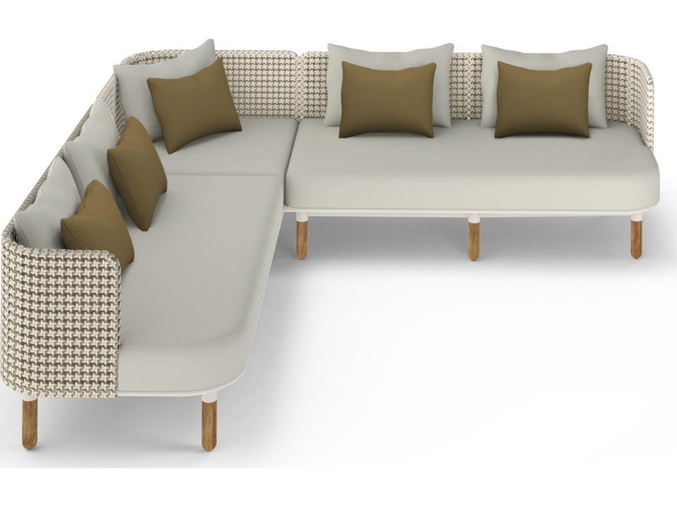Daisy Mae Teak Wicker Sectional Lounge Set