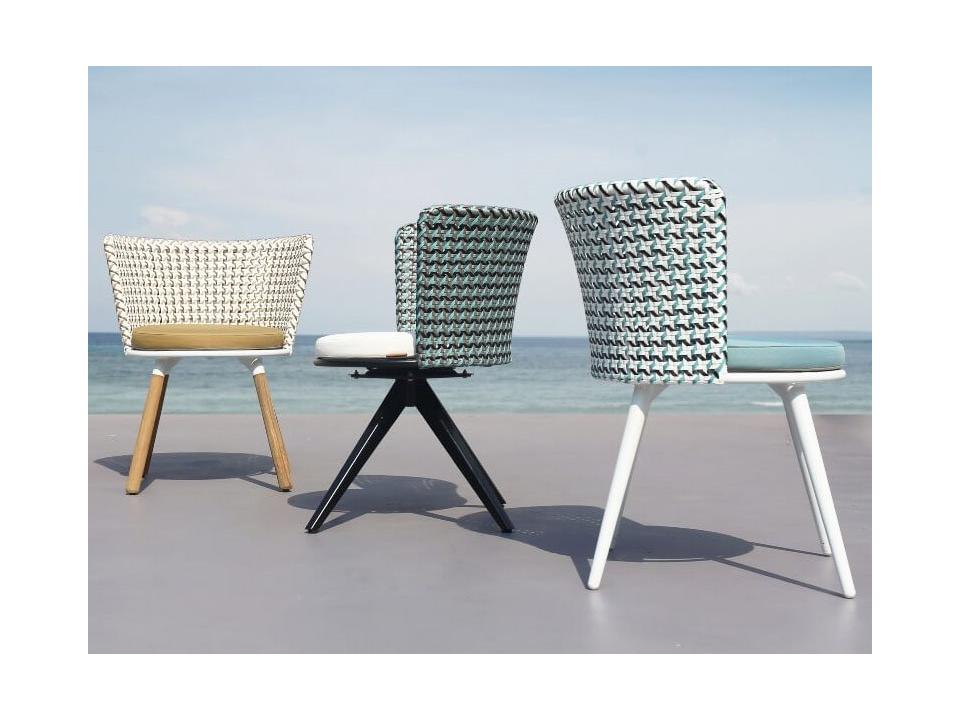 MamaGreen Daisy Mae Teak Wicker Patio Dining Chair Set